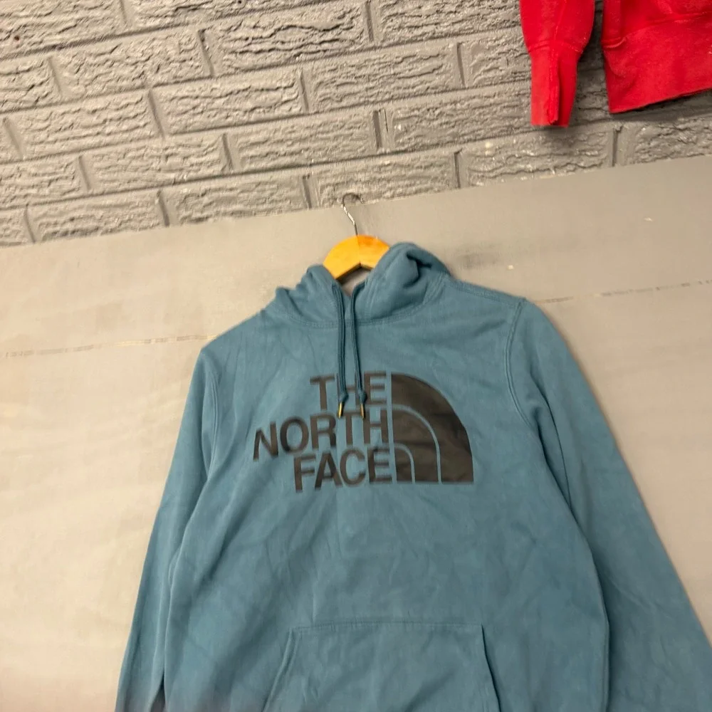 The North Face Mens Blue Logo‎ Pullover Hoodie Fleece Sweatshirt Small 4512